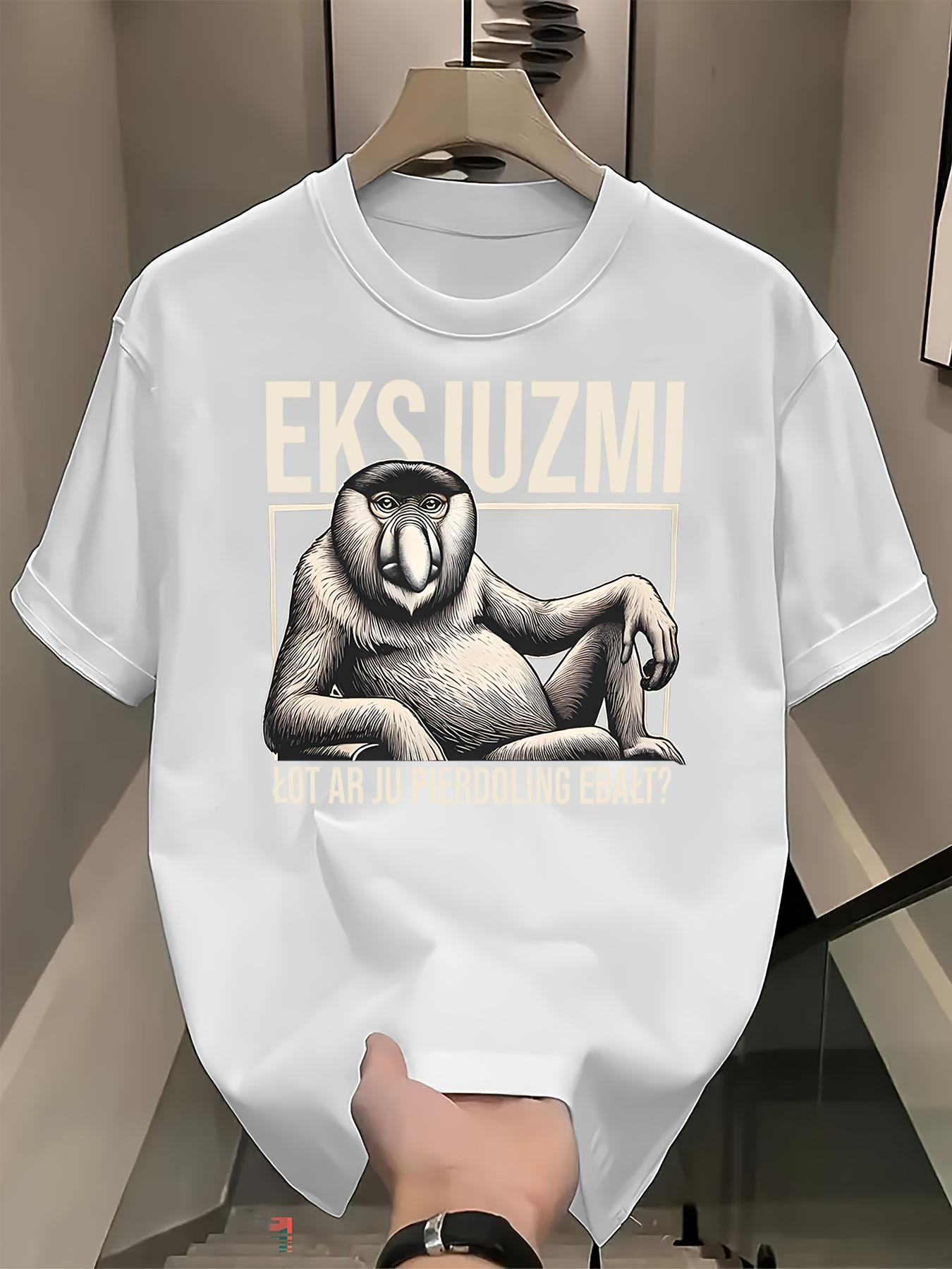 Humorous Men S T-Shirts Featuring JANUSZ Animal Patterns And EXKJUZMI Text XXL