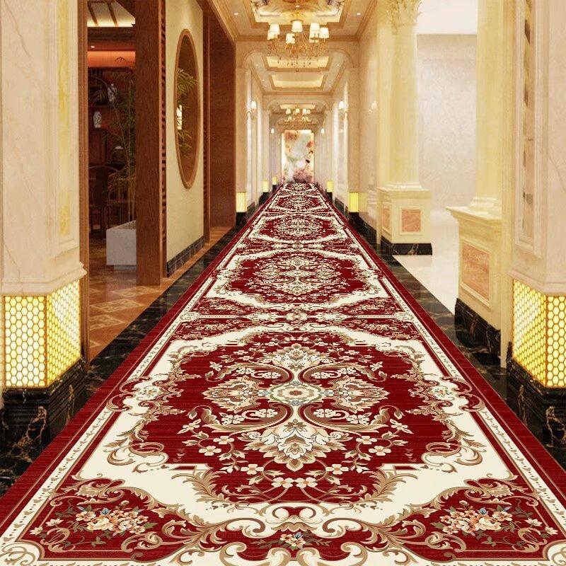 European High End Dining Hall Long Corridor Carpet Commercial Hotel Passageway Carpets Non-slip Home Lobby Carpet Runner Custom