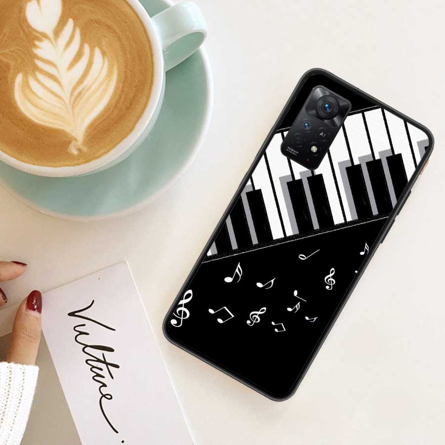 Piano Keys Musical Phone Case For Redmi 13C 14C Note 13 14 Pro 5G Plus 12 12C 10 10A 10C 9 9A 9C 9T 8 8A K70 Pro Xiaomi Cover Si