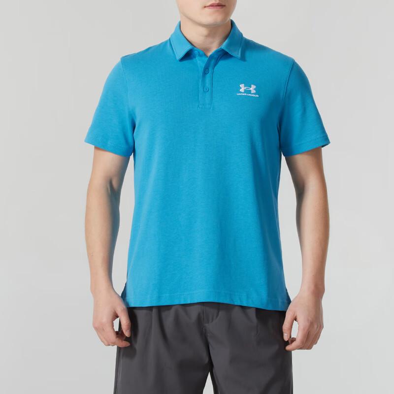 Under Armour Comfortable Breathable Casual Short Sleeve Polo Shirt Men tops Blue 1386608-452