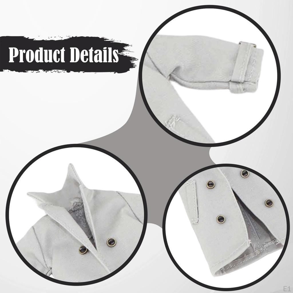 1/12 Figure Clothes Trench Coat Kids Gifts Cloth Windbreaker Mini Doll Model Costume for 6" Male