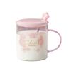 Summer Japanese Cherry Blossom Glass Cups for Girls High Appearance Level Household Water Cups High Temperature Resistant Large Capacity Milk Cups