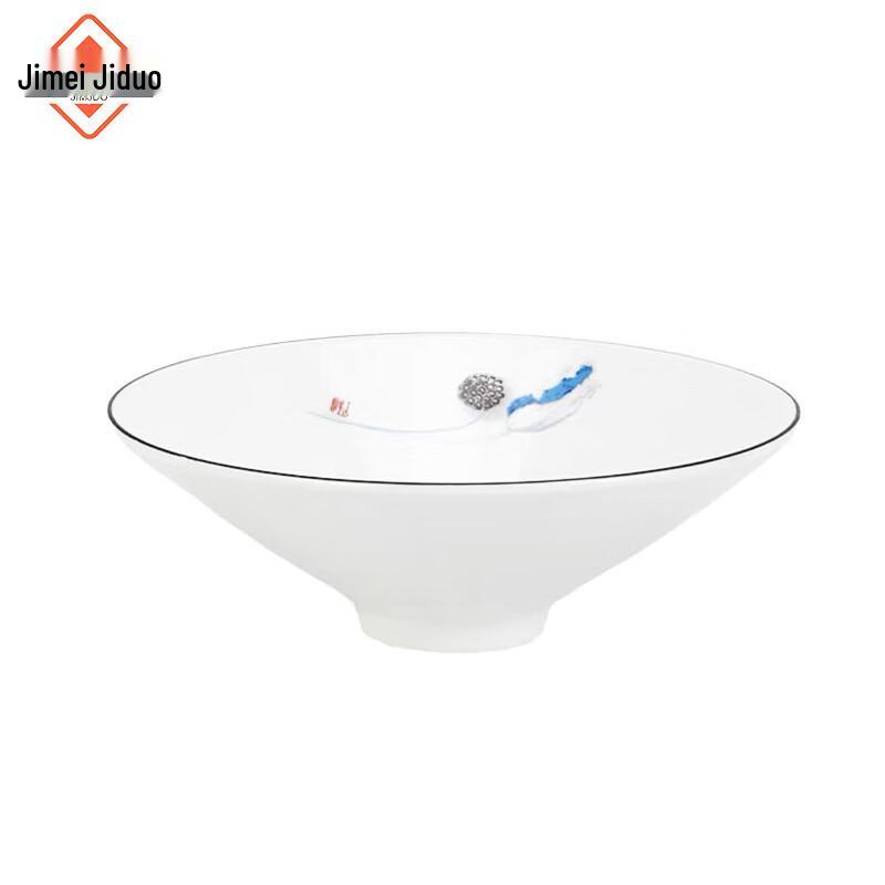 Blue Lotus Ceramic Pedestal Bowl 6 inch