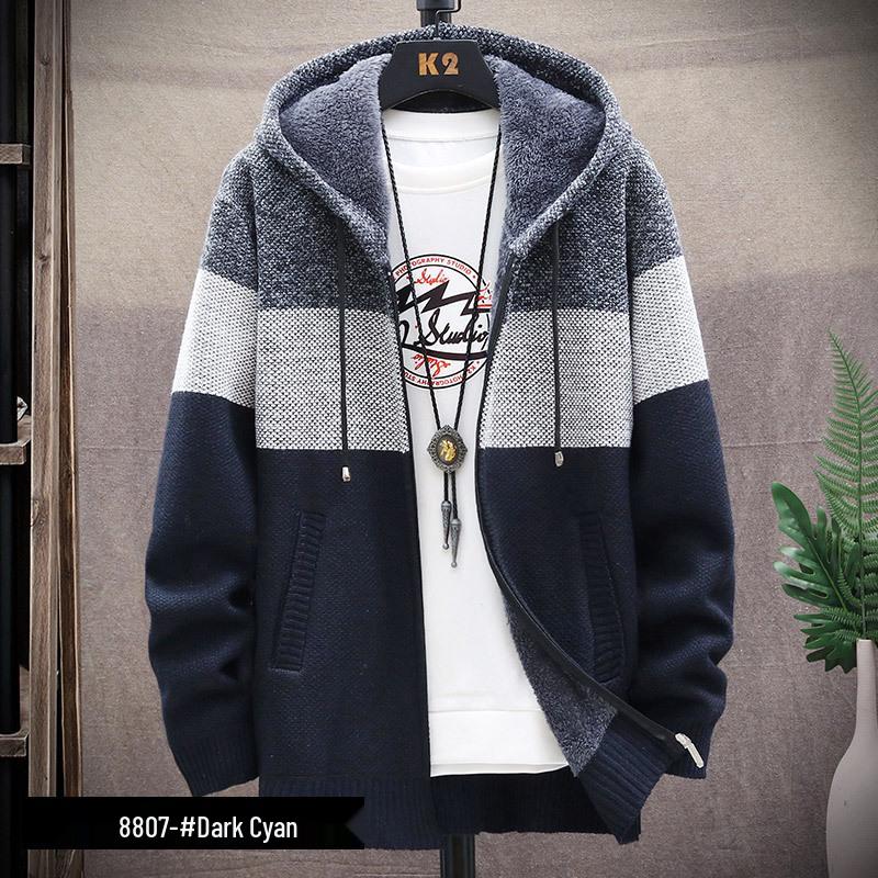 Men's Hooded Cardigan Sweater - Autumn/Winter 2025 Collection, Casual Loose Fit, Thick & Stylish Jacket