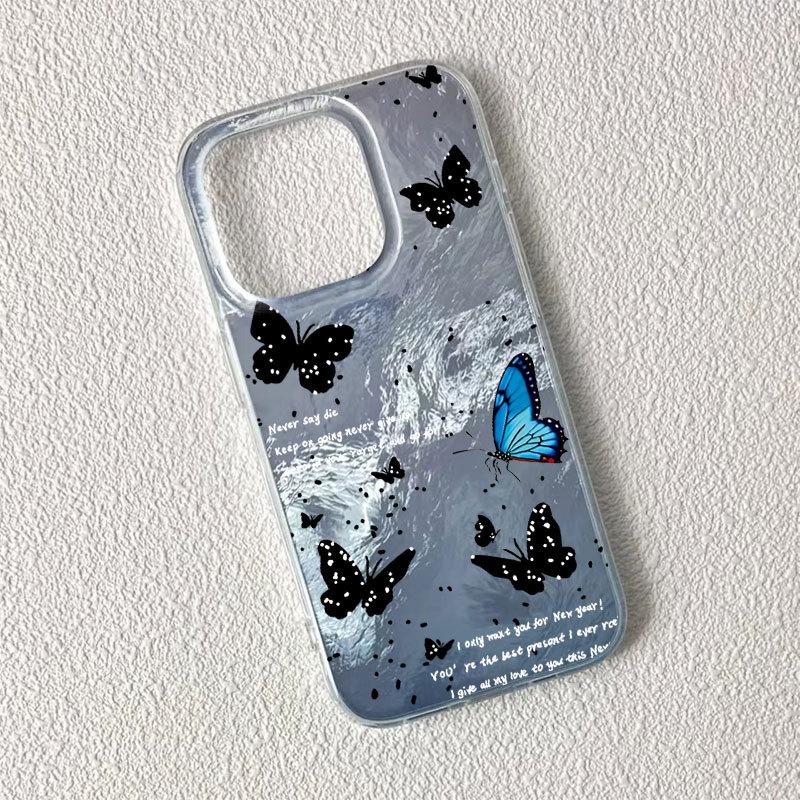 Cute Polka Dot Butterfly Transparent Hard Phone Case For Apple Iphone