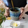 350ml Ceramic Milk Coffee Breakfast Mugs Gradual Change Starry Sky Cerative Retro Mug Afternoon Tea Office Water Cup Japan Style