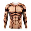 Langarmshirt Schnelltrocknendes Bodybuilding Workout Top T-Shirt Herren Muskel Print T-Shirt Kleidung