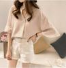 Plus Size Women's V-Neck Striped Seven-Sleeve Casual Shirt - 2025 Korean Summer Collection