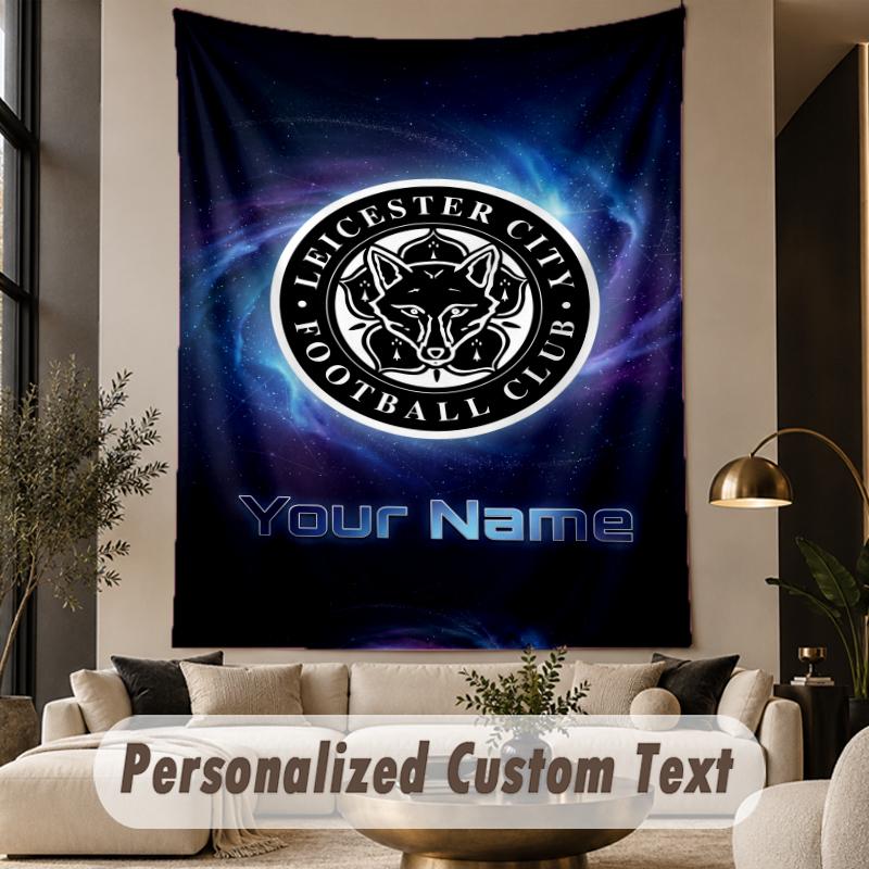 Custom Text Tapestry Leicester City Print Wall Tapestry Indoor Living Room Wall Decor
