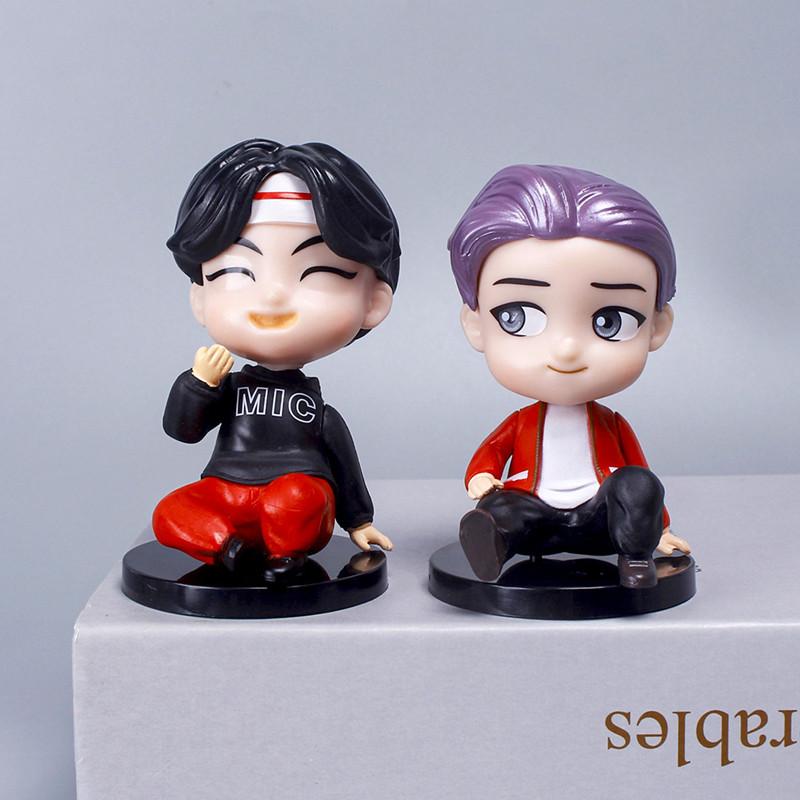 7pcs/Kit Bangtan Boys Groups Rm Jin Suga Jhope Jimin V Jungkook Figure Miniature Plaything Action Figure Star Idol Adorable Army Present Children