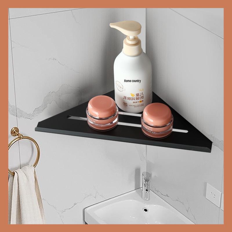 Trojúhelníková nerezová koupelnová nástěnná police