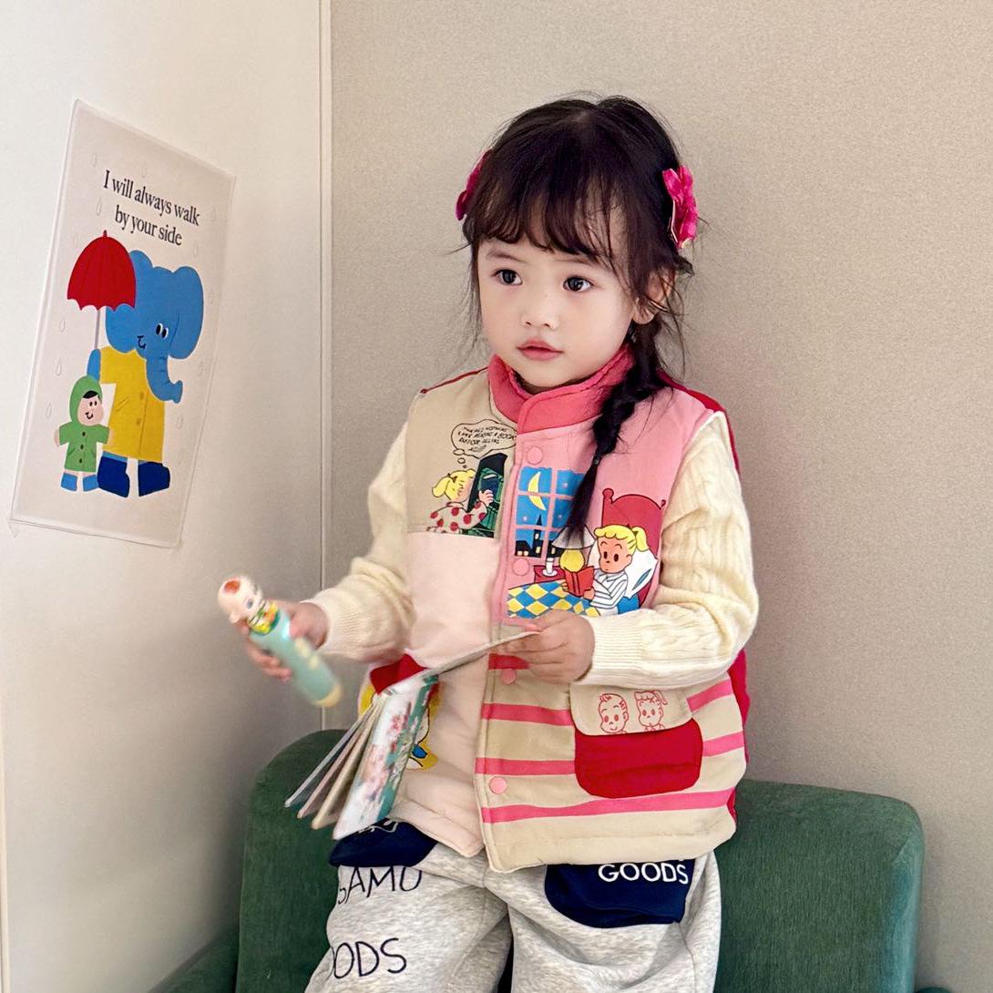 

Kids Winter 2025 Cartoon Cotton Jacket: Warm & Thick for Boys 90 cm