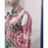 Foreign Trade European and American Women's Clothing Shirt Women's Spring and Autumn-Border Top Lapel Cardigan Printed Shirt Autumn Long Sleeve