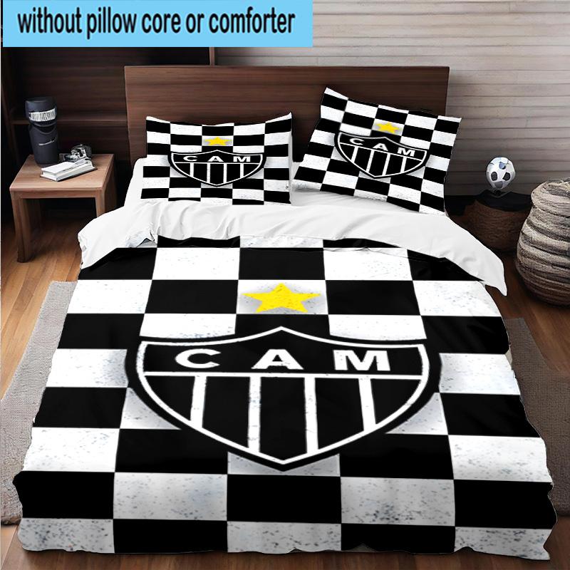 3pcs Clube Atlético Mineiro With Shield Bedding Set Duvet Cover Closure Includes 1 Duvet Cover & 2 Pillowcases Bedding Sets Home Decor Gifts