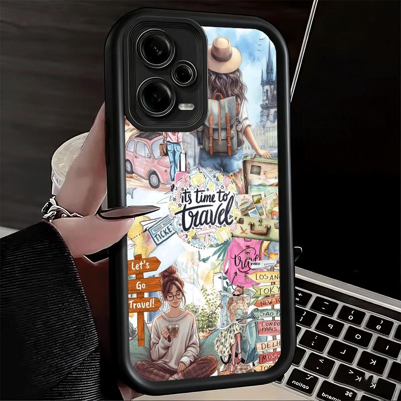 

Travel Map Artistic Pattern Soft Phone Case for Xiaomi Redmi Note 15 14 13 12 11 Pro Plus 10S 11S 4G 11T 5G Shell Silicone Funda Redmi Note 14 Pro 5G