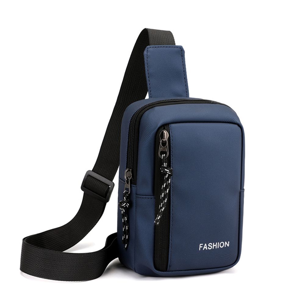 

Диагональный Маленький Рюкзак Мессенджер Однотонный Мужская Сумка Через Плечо Сумка из Оксфорда Нагрудные Сумки Мужской темно-синий
