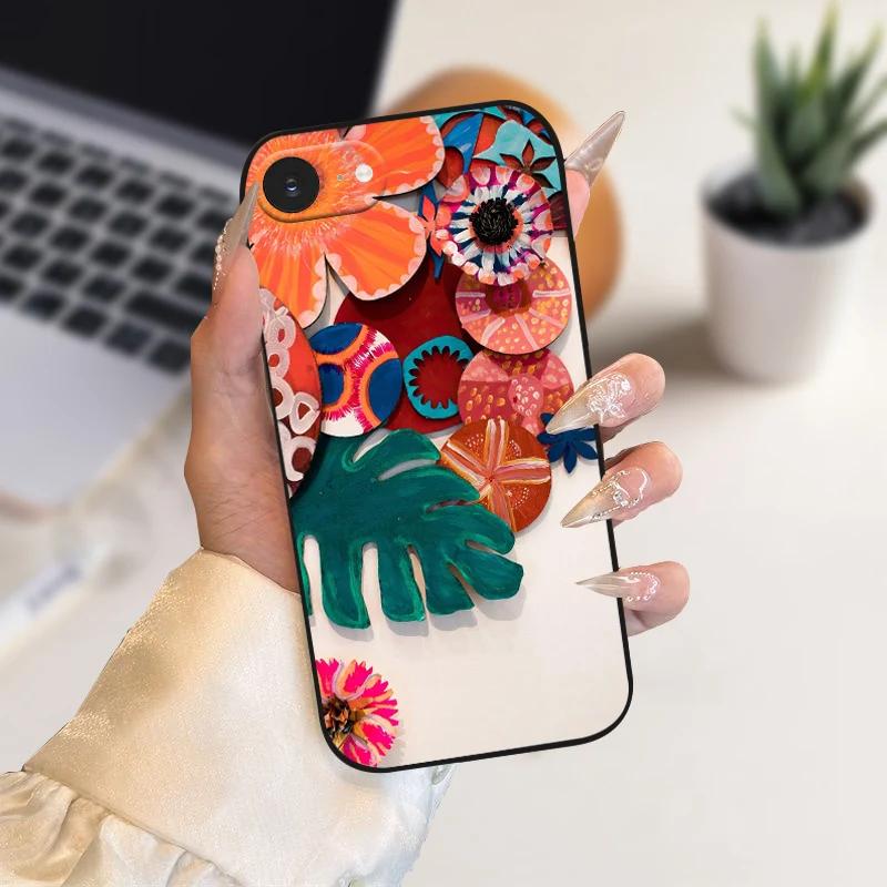Case For iPhone SE4 Fashion Color Painted Soft Silicone Phone Coque Cover For Apple iPhone 16e 5G A3409 A3408 Shockproof Cases