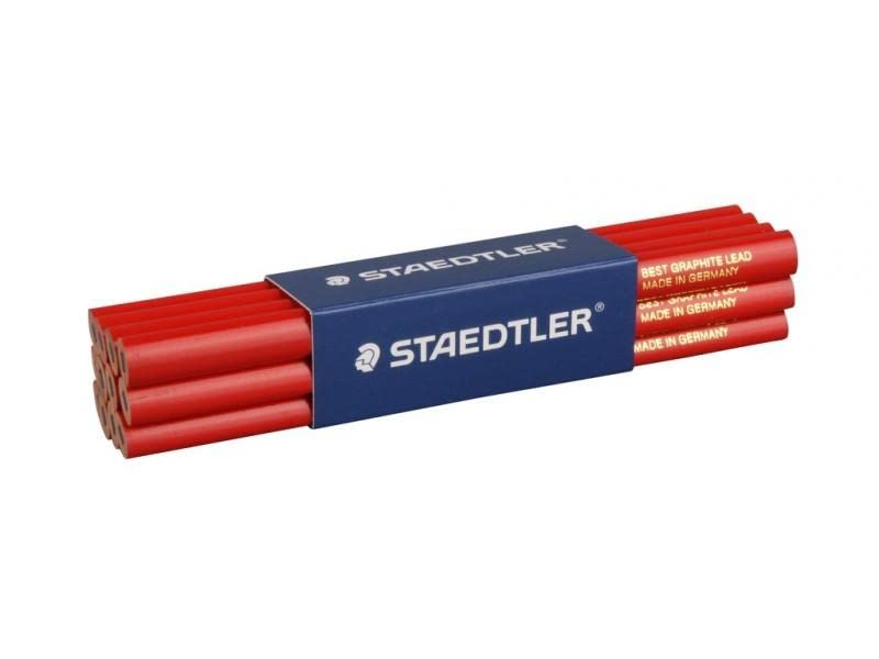 Staedtler Плотницкие карандаши для деревообработки и строительства, 72 карандаша, красные, овальные, 148 мм, 741C12 [Параллельный импорт]