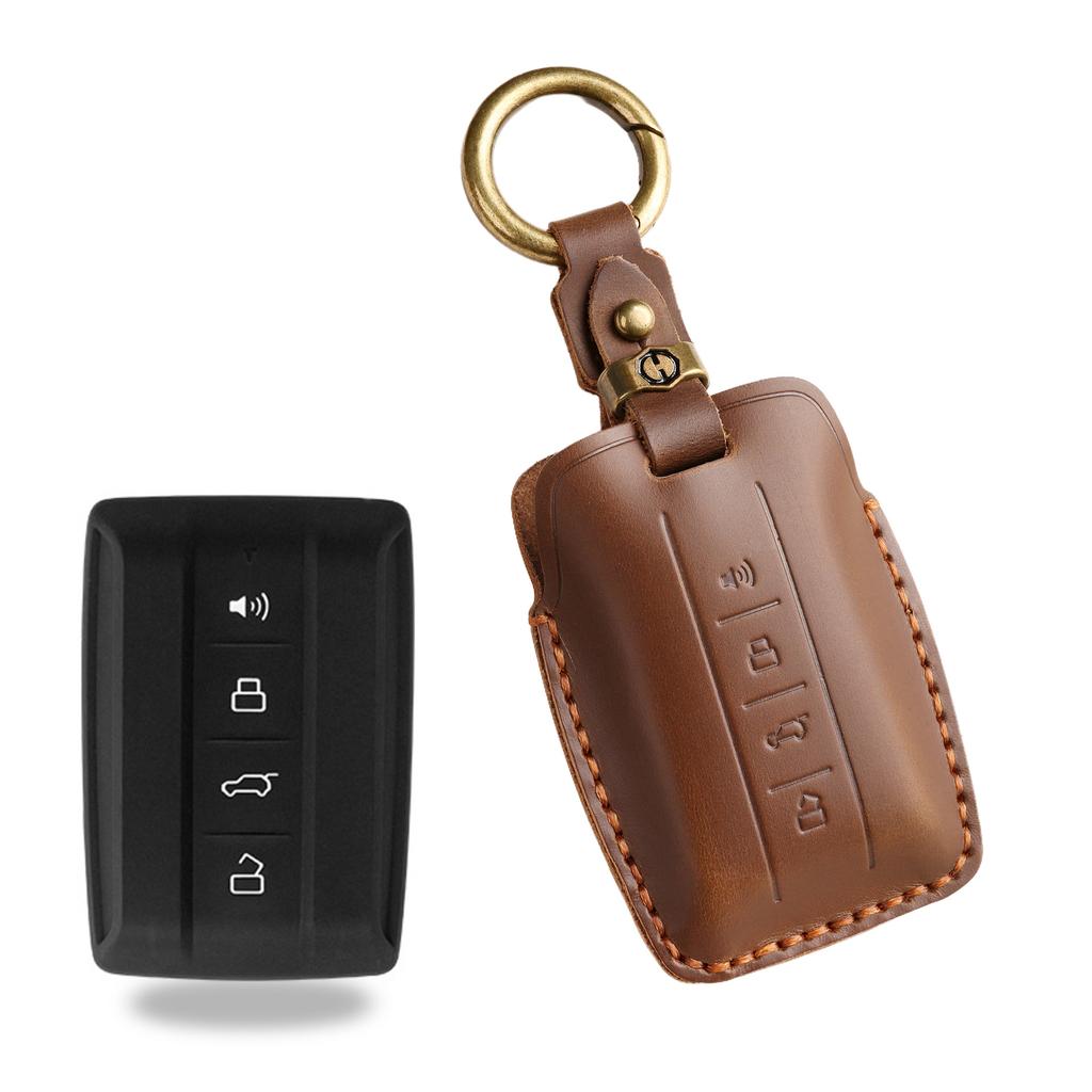 Retro Key Cover, Suitable for Tank 300 Key Bag, 300 500 Wei Pai Car Shell Buckle Bag, Genuine Leather, Purely Handmade.