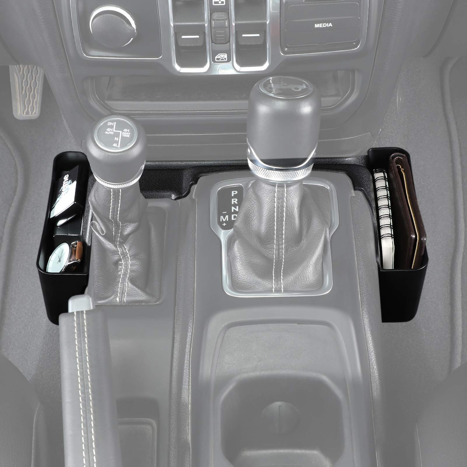 MUMAREN Jeep Wrangler JL Gear Storage Shift Side Storage Console Custom Storage Compatible with Wrangler JL Gladiator Easy Interior Accessory Storage чёрный