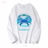 Cancer Astrology Zodiac Horoscope Sign T Shirt Long Or Short Sleeves Vintage Washed Stylish Versatile Streetwear Homme