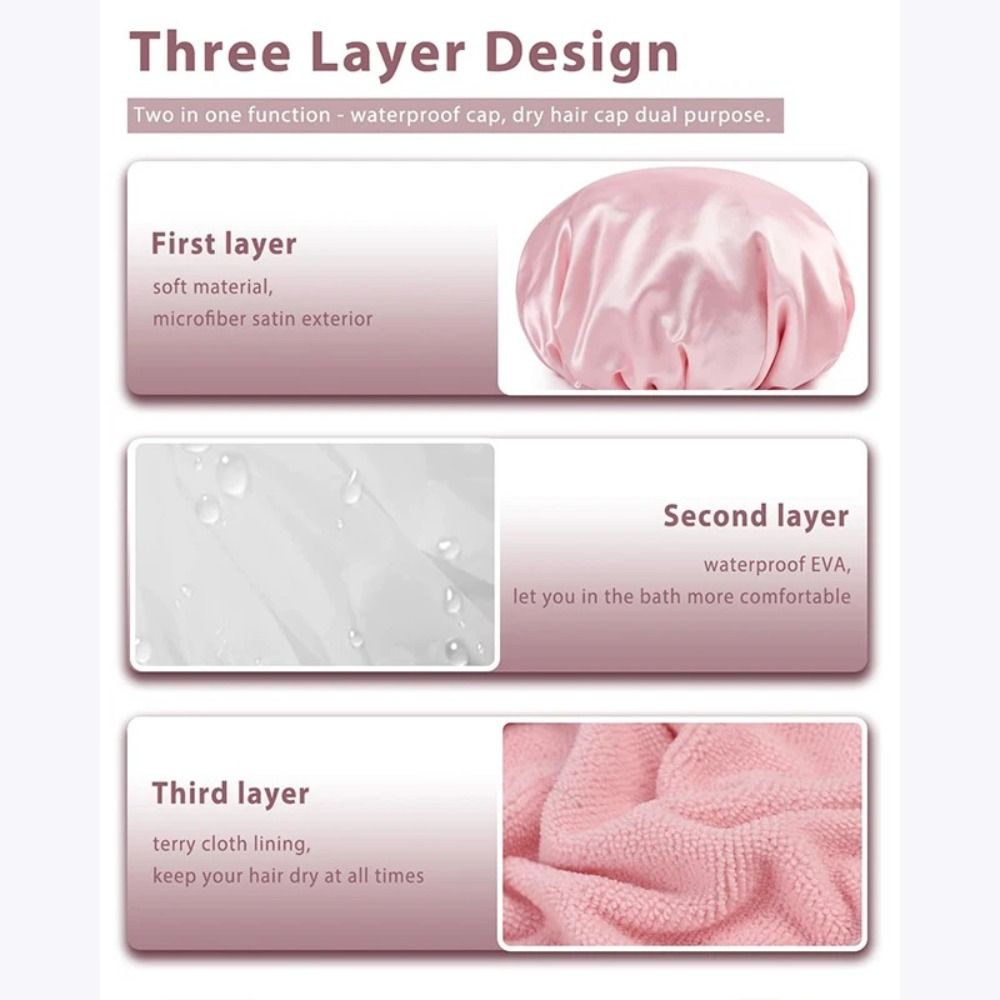 Reusable Bath Hair Cap EVA Exterior Shower Hair Cover Bathroom Supplies Shower Cap  Hair