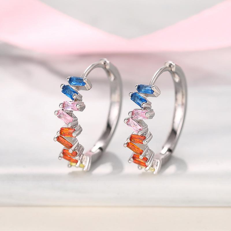 2026 New Colorful Zircon Sweet Zircon Ear Buckle Women s High End New Original Design Ins Style Elegant Zircon Accessories