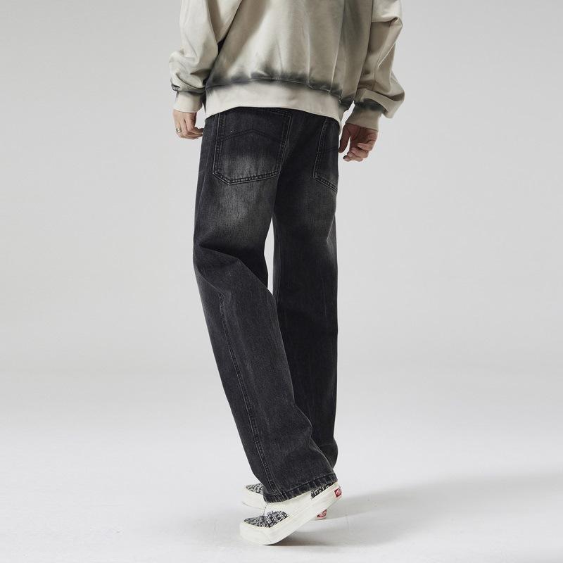 Men's Jeans Spring and Summer New Loose Straight Wide-leg Pants Men's Retro High Street Pants