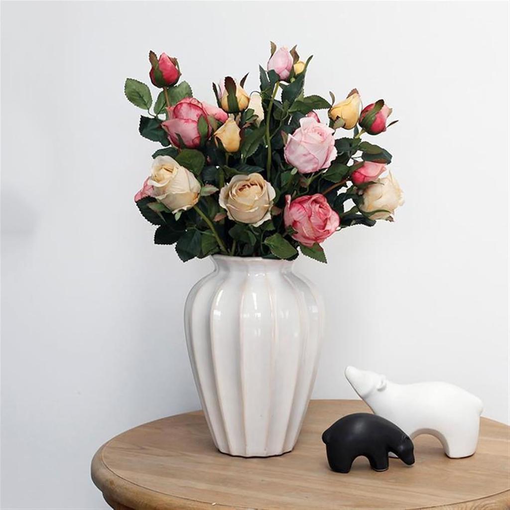 Vases for Flowers Simple Ceramic Vase Flower Vase Dried Flower Arrangement Retro Vase Decoration Living Room Bedroom Study Decoration Flower Vases