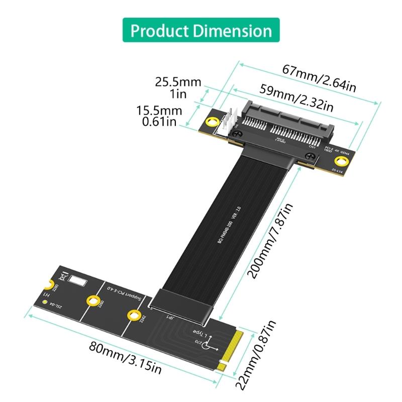 M.2 Key M PCIe4.0 4X Erweiterungsadapter 20CM Flexibles Kabel Stabile Signalübertragung
