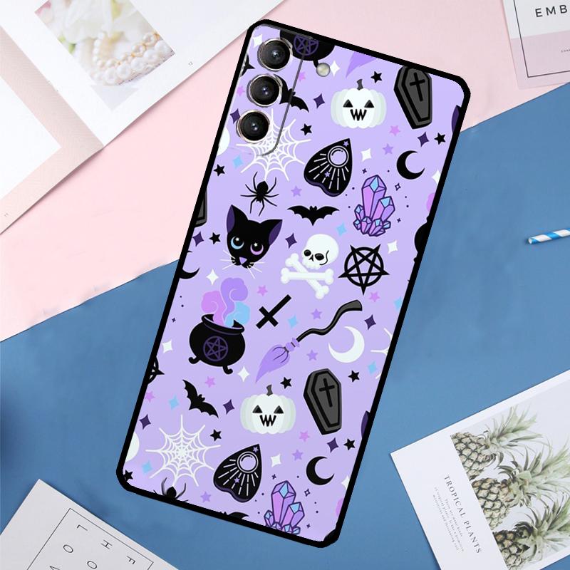 Witches Cat Moon Case For Samsung Galaxy S24 Ultra S21 S22 S23 S25 Ultra S9 S10 Plus S20 FE S25 FE Back Cover