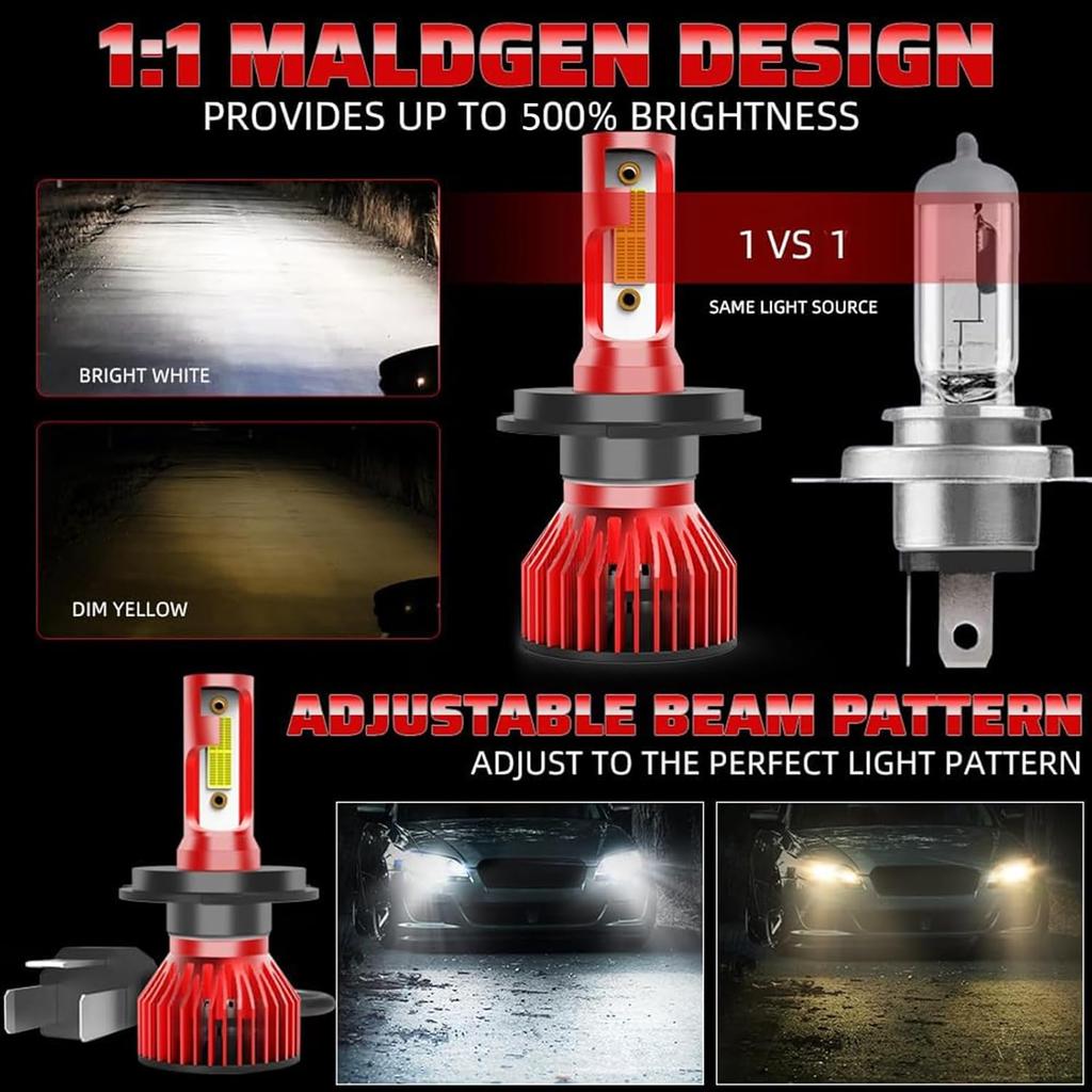 Fit For Ford F150 LED Light Bulbs 9007 HB5 High&Low Beam + 9006/9145 Fog Lights 1997-2003 Easy Tall Waterproof Long Lifespan,500% Brightness Plug And