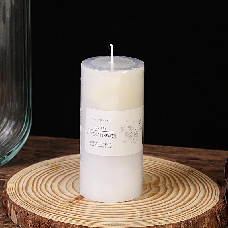 Classic European Style Ivory White Large Cylinder Scented Candle Wedding Hotel Decoration Unscented Rod Wax