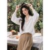 French Retro Embroidered Floral Lace Blouse