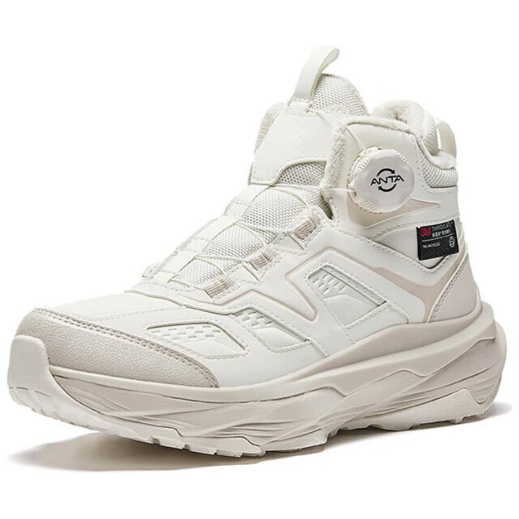 Anta Yueling Slip Resistant Thermal High Top Casual Shoes Women's White Gray 122518965-5