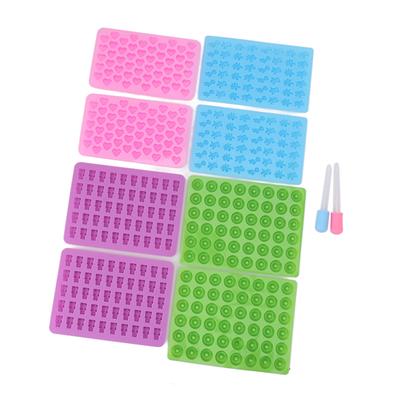 10 pz Stampo per Caramelle in Silicone Mini Dinosauro Orso Cuore Forma Ciambella Stampo Resistente alle Alte e Basse Temperature