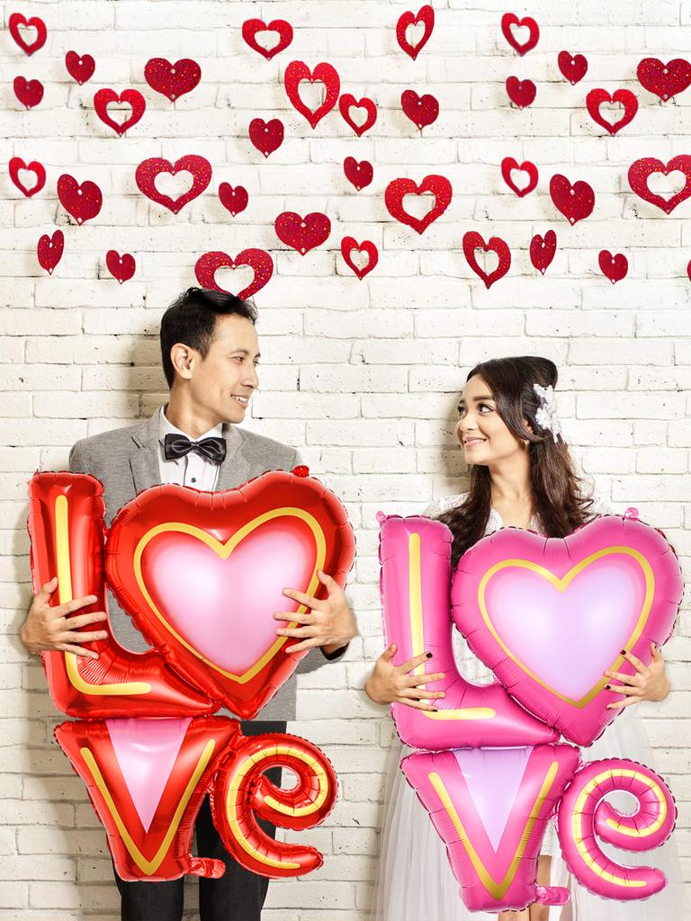 1pc Valentine's Day One-piece Love Aluminum Foil Balloon, for Valentine's Day, Birthday Decoration, Bachelor Party, Anniversary