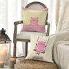 Pretty Elegant Cartoon Cute Pink Pig Cushion Cover Silky Elegant Comfort Sofa Bed Invisible Zipper Beach Pillowcase