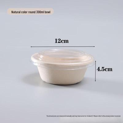 Microwaveable Disposable Kraft Paper Bowls with Lids
