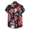 Men's Hawaiian Style Short Sleeve Shirt Button Down Floral Print Casual Summer Beach Shirt Lightweight Breathable Fabric