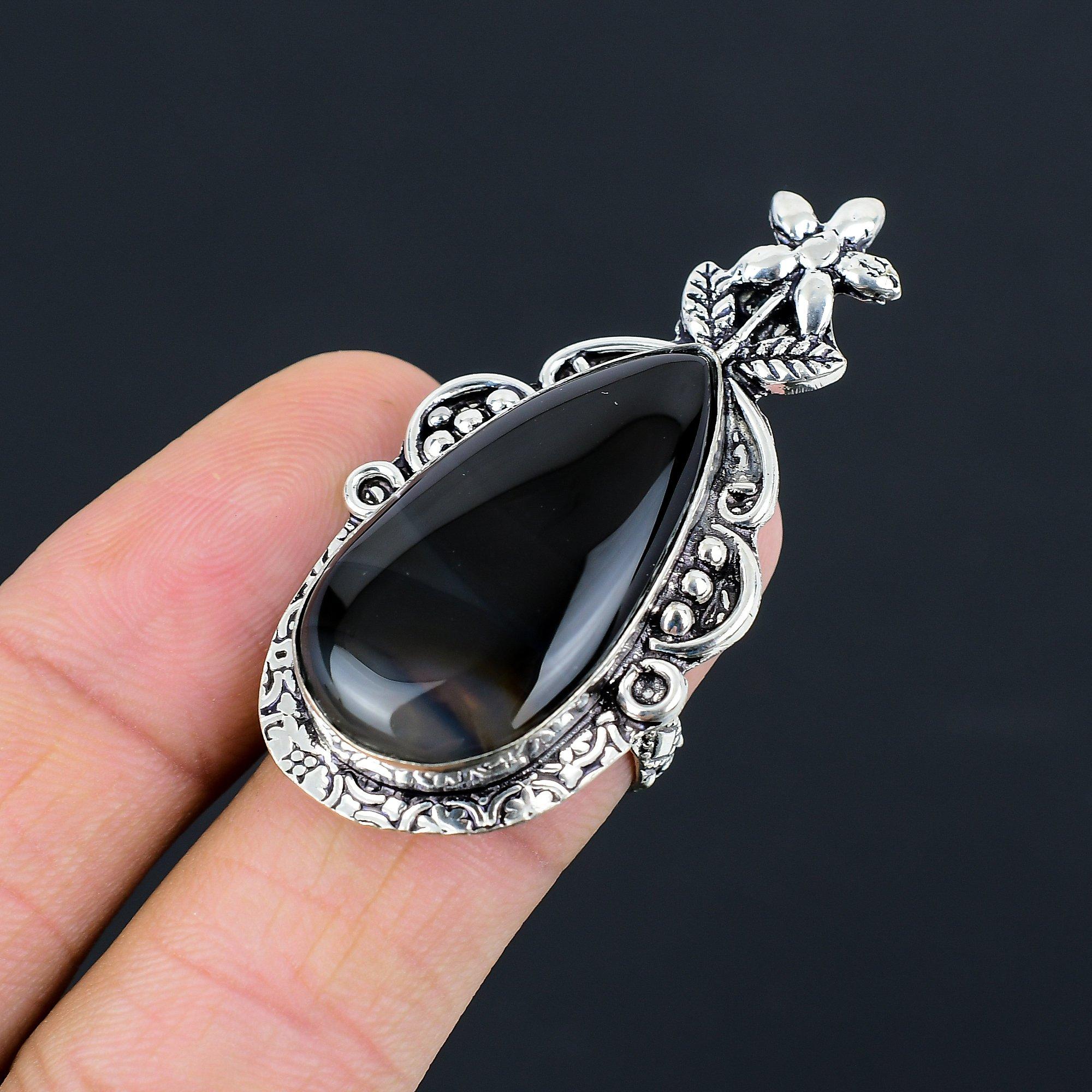 Sisters Day Sale Montana Agate Stone 925 Silver Flower New Ring Jewelry Size 7.5 7.5