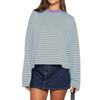 Women's Crew Neck Long Sleeve Striped Oversized Casual Tee Tee Shirt for Fall Daily Wear