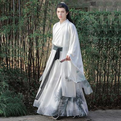 Hanfu Kinų Wei-Jin stiliaus poros Hanfu kostiumas Spausdintas Hanfu