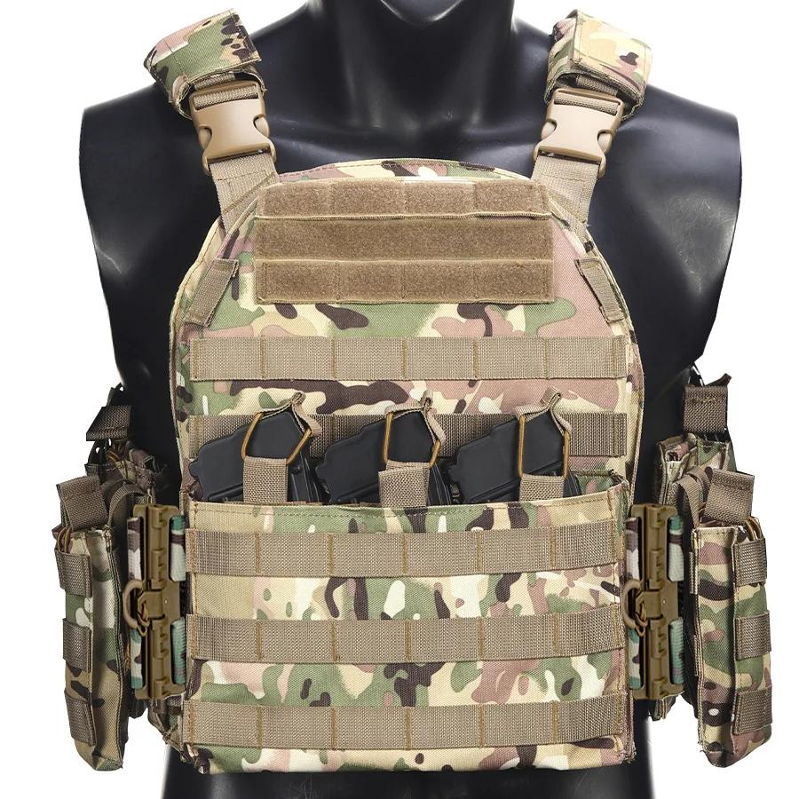 Охотничий жилет с быстросъемными креплениями на плечах и талии, скрытый тройной карман для снаряжения спереди, четверной карман для снаряжения сзади