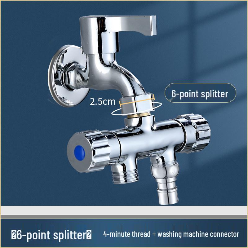 Dual Outlet Faucet Splitter - Two-Way Connector for Washing Machine Inlet Hose