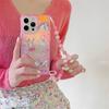 For iPhone 15 Pro Case IMD Cartoon Dogs TPU Phone Cover with Beaded Strap