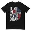 Dominican Republic Roots Flag Fingerprint Graphic Patriotic TShirt