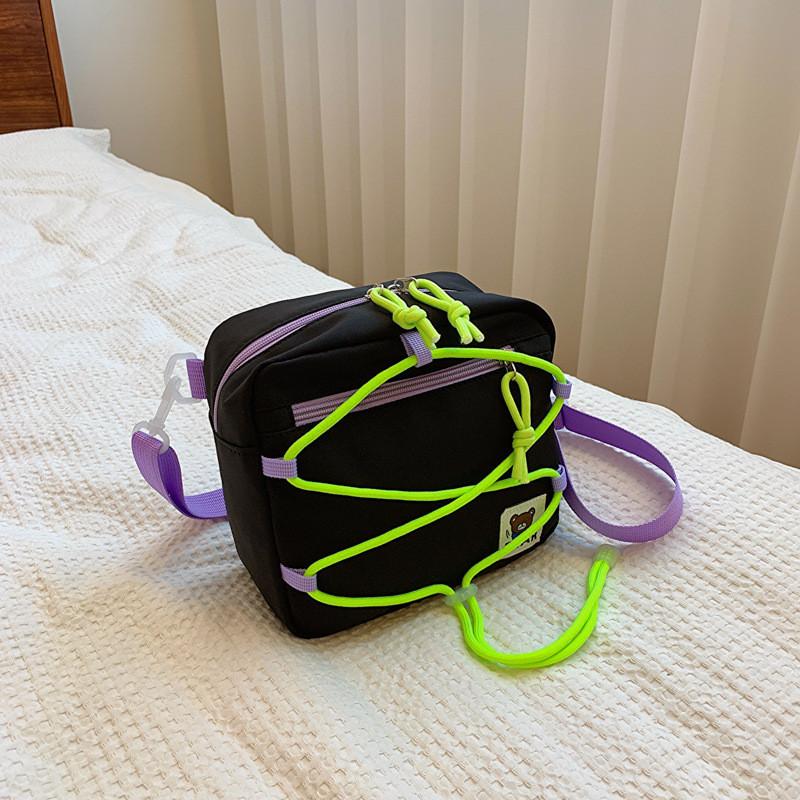 

Breathable Kids Messenger Bag In Black Gray Purple And Khaki Fashionable Design