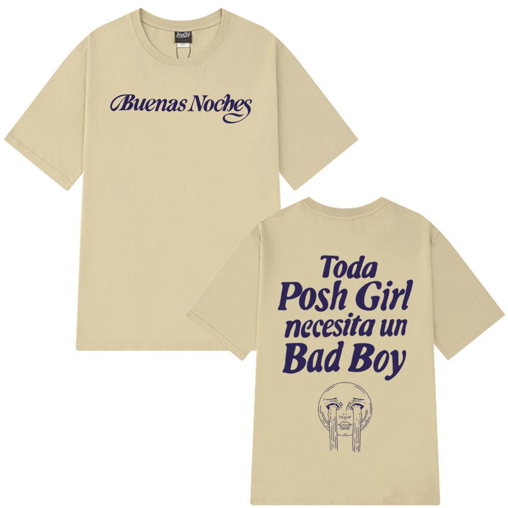 QUEVEDO Доброй ночи Принт Харадзюку Футболка Мужская Женская Повседневные Футболки Оверсайз С Коротким Рукавом Мода Хип-Хоп Винтажные Футболки XXXL хаки