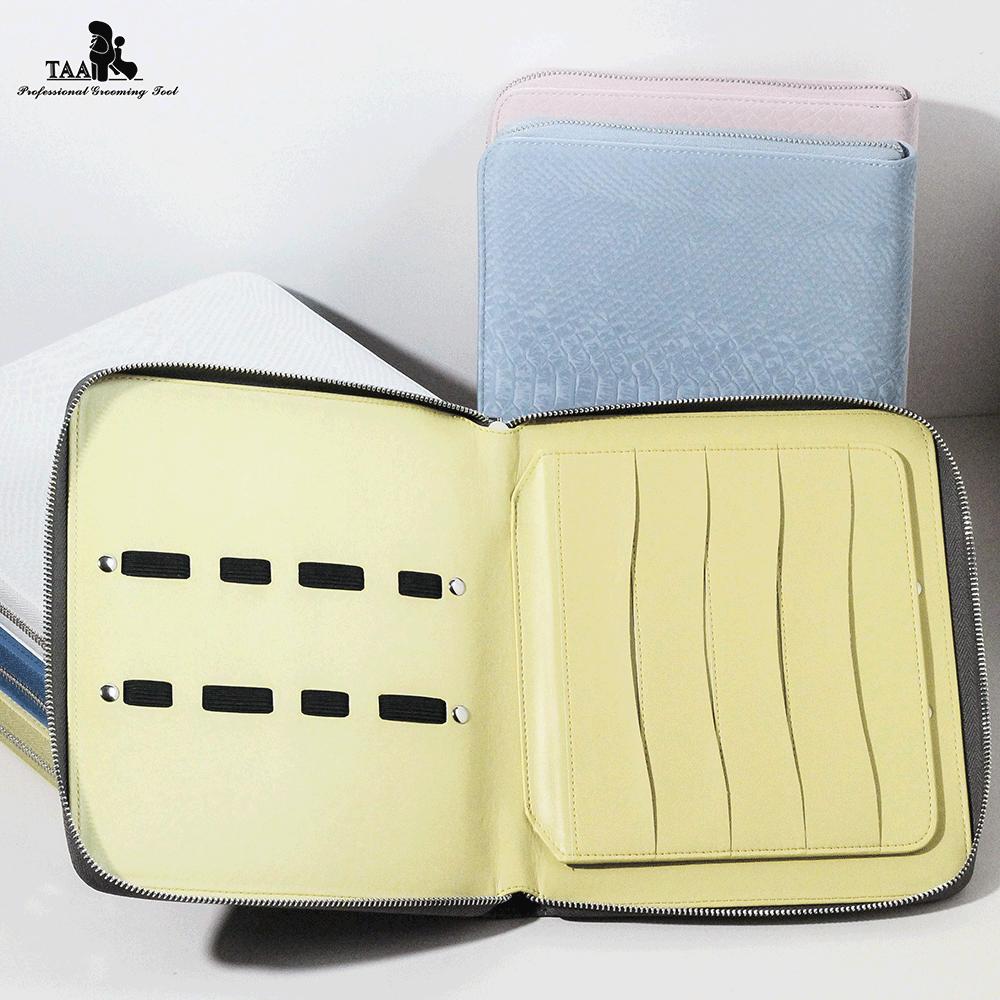 TAA Scissors Bag Pet Scissors Combs Bag Genuine Leather Lining PU Professional Tool Pack Colorful Morandi Pouch Pet Accessories 1